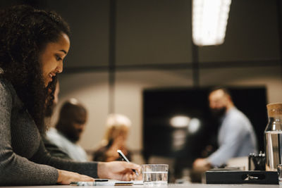 Woman at business meeting