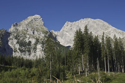 Scenic view of mountains against clear sky