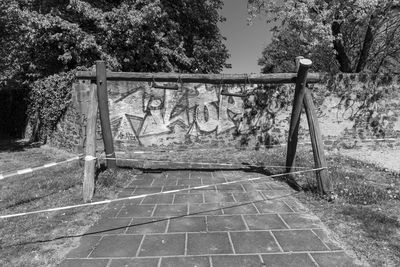 Empty footpath in park