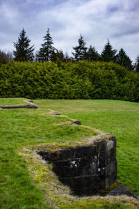 View of landscape against cloudy sky