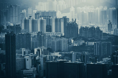 Aerial view of modern buildings in city