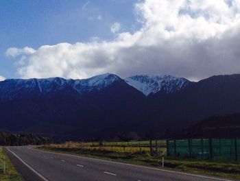 Country road passing through mountains