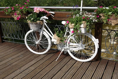Bicycle with pink flowers