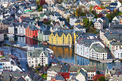 Beautiful old city view in alesund, norway