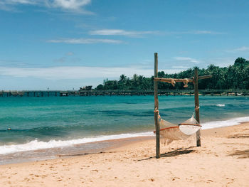 Scenic view of beach against sky