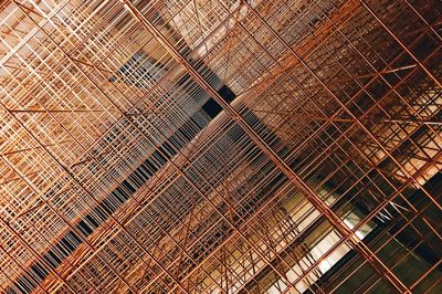 Low angle view of scaffolding on building