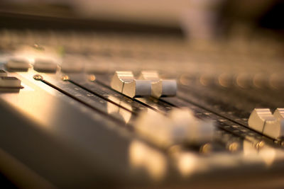 Close-up of sound mixer