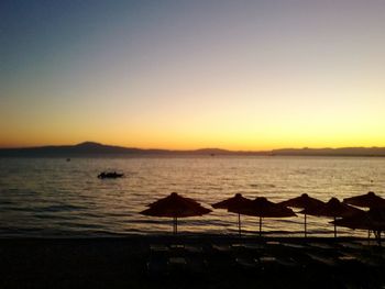 Scenic view of sea at sunset