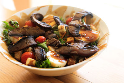 Close-up of food in bowl on table