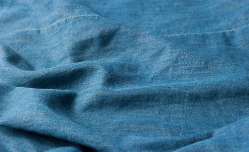 Full frame shot of blue fabric