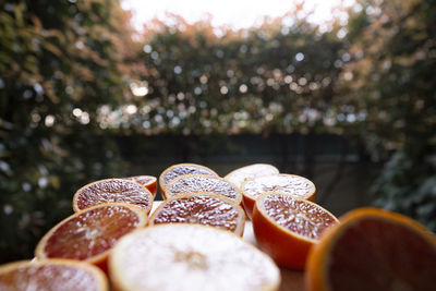 Close-up of fruits on table