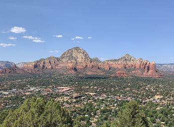 Scenic view of rocky mountains against sky