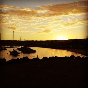 Scenic view of sunset over sea