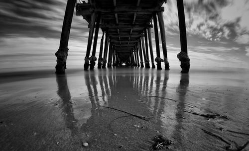 View of pier in sea