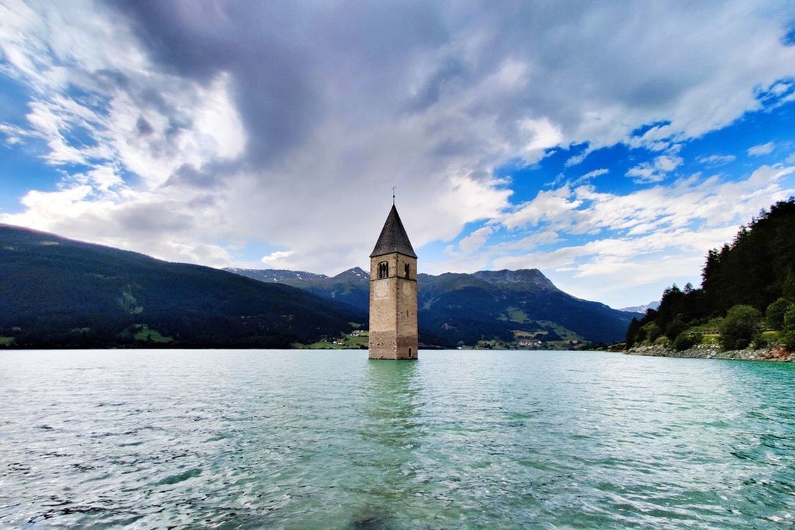 VIEW OF LAKE AGAINST BUILDING