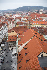 High angle view of townscape against sky