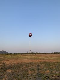 Scenic view of field against clear sky