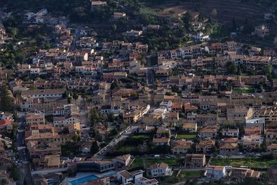 High angle shot of townscape