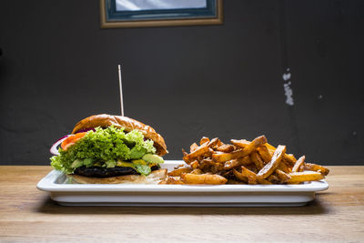 Close-up of food on table