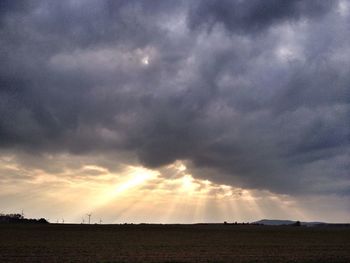 Dramatic sky over landscape