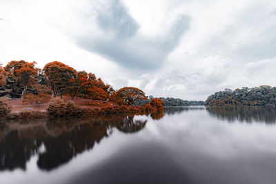 Panoramic view of lake against sky