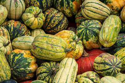 Full frame shot of pumpkins at market