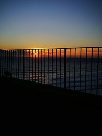 Scenic view of sea against clear sky during sunset