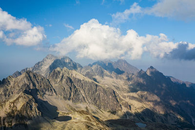 Panoramic view of mountains against sky