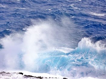 View of waves splashing in sea