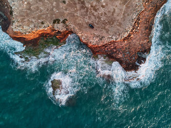 Close-up of rock in sea