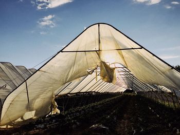 Low angle view of built structure against sky