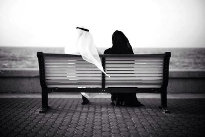 Rear view of a woman looking at view