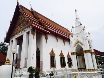 Low angle view of temple building against sky