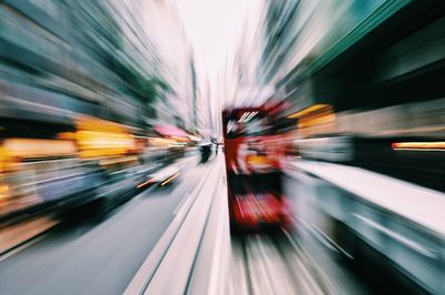 Blurred motion of light trails in city at night