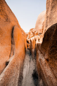 View of rock formations against clear sky