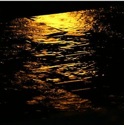 Close-up of rippled water at sunset