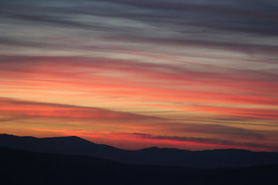 Scenic view of dramatic sky during sunset