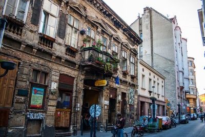 Low angle view of buildings in city