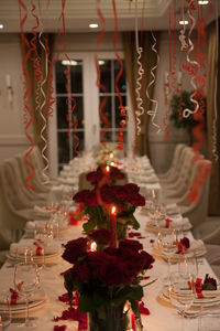 Christmas decorations on table