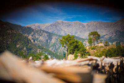 Scenic view of mountain range against sky