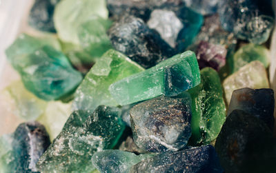 High angle view of stones on rock