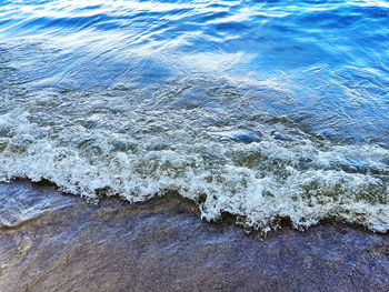 High angle view of sea waves