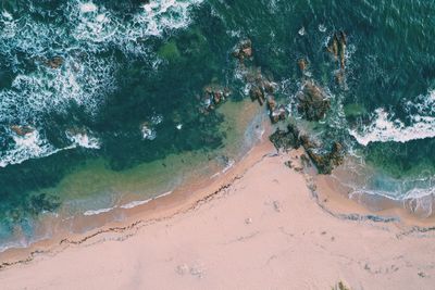 High angle view of beach