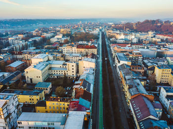 High angle view of cityscape