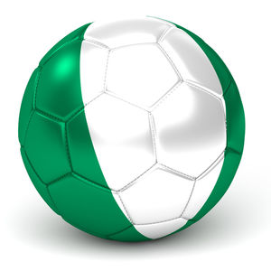 Close-up of soccer ball against white background