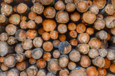 Full frame shot of firewood