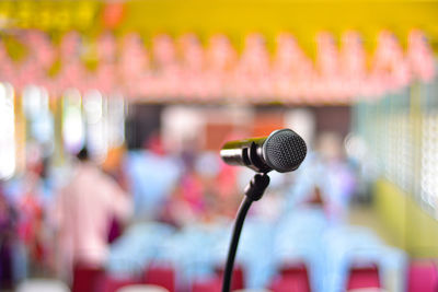 Close-up of microphone