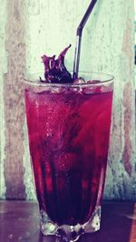 Close-up of red wine