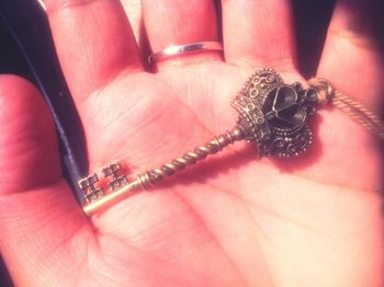 Close-up of person holding hands