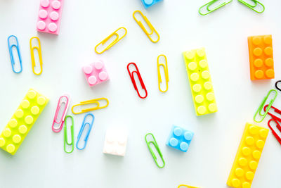 High angle view of colorful candies